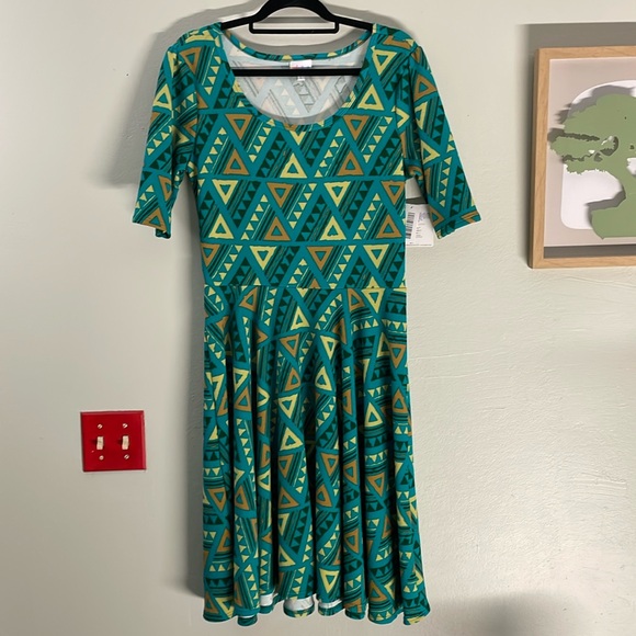 Lularoe green Nicole dress L NWT - Picture 1 of 5